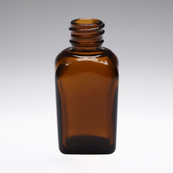 20 ml glass bottles square conical brown DIN18