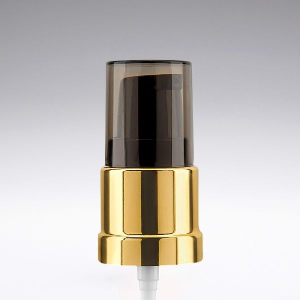 Lotion dispenser with dust cap gold/black 18/410