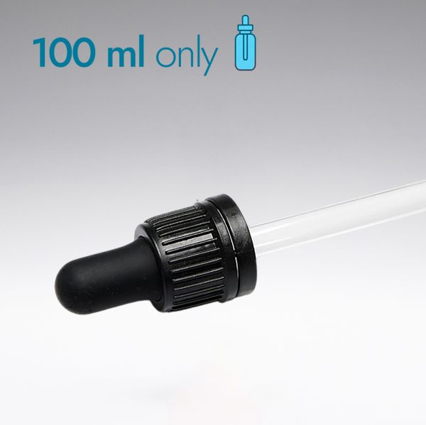 Pipette mit Erstöffnungsgarantie schwarz 103 mm 18/410