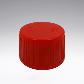 Child resistent cap red with PE liner 28/410 - Closures