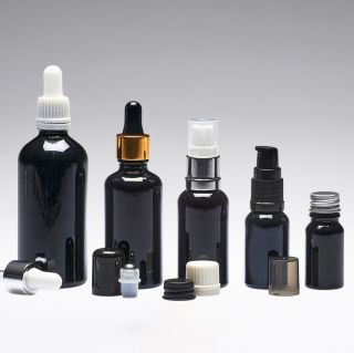 10 ml Glass bottles violet black DIN18